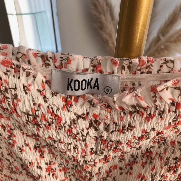 Floral Ruched Dress With Puffed Sleeves - Picture 6 of 6